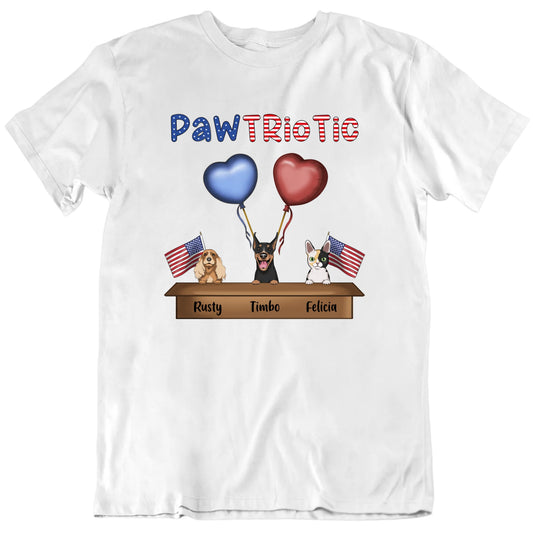 Fourth Of July Pawtriotic Custom Pet T shirt
