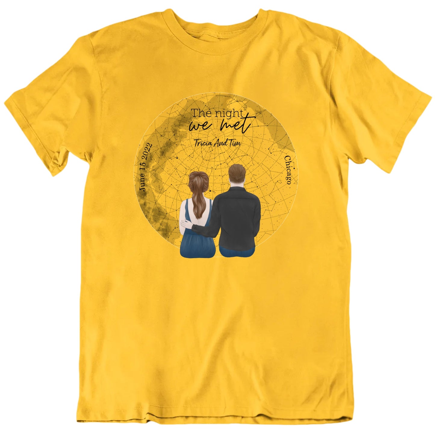 The Night We Met Custom Names Date And Place Starmap T shirt