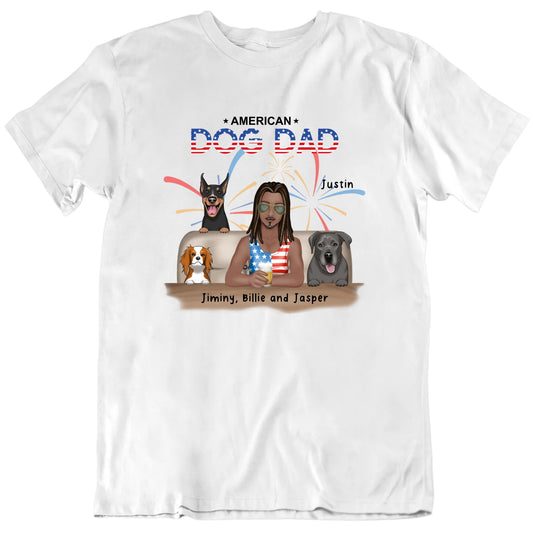 American Dad Dog Custom Dog Breeds And Names Father's Day T shirt