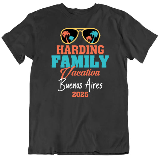 Customizable Family Vacation Custom Name Location And Year Sunglasses Personalized Premium Quality Unisex Gift T Shirt