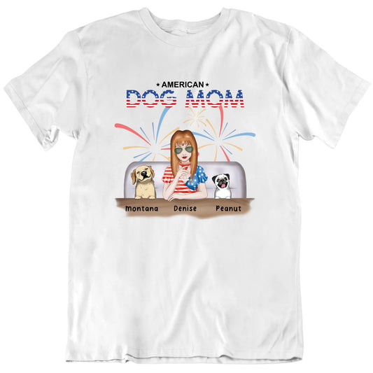American Dog Mom Customizable Mother's Day T shirt
