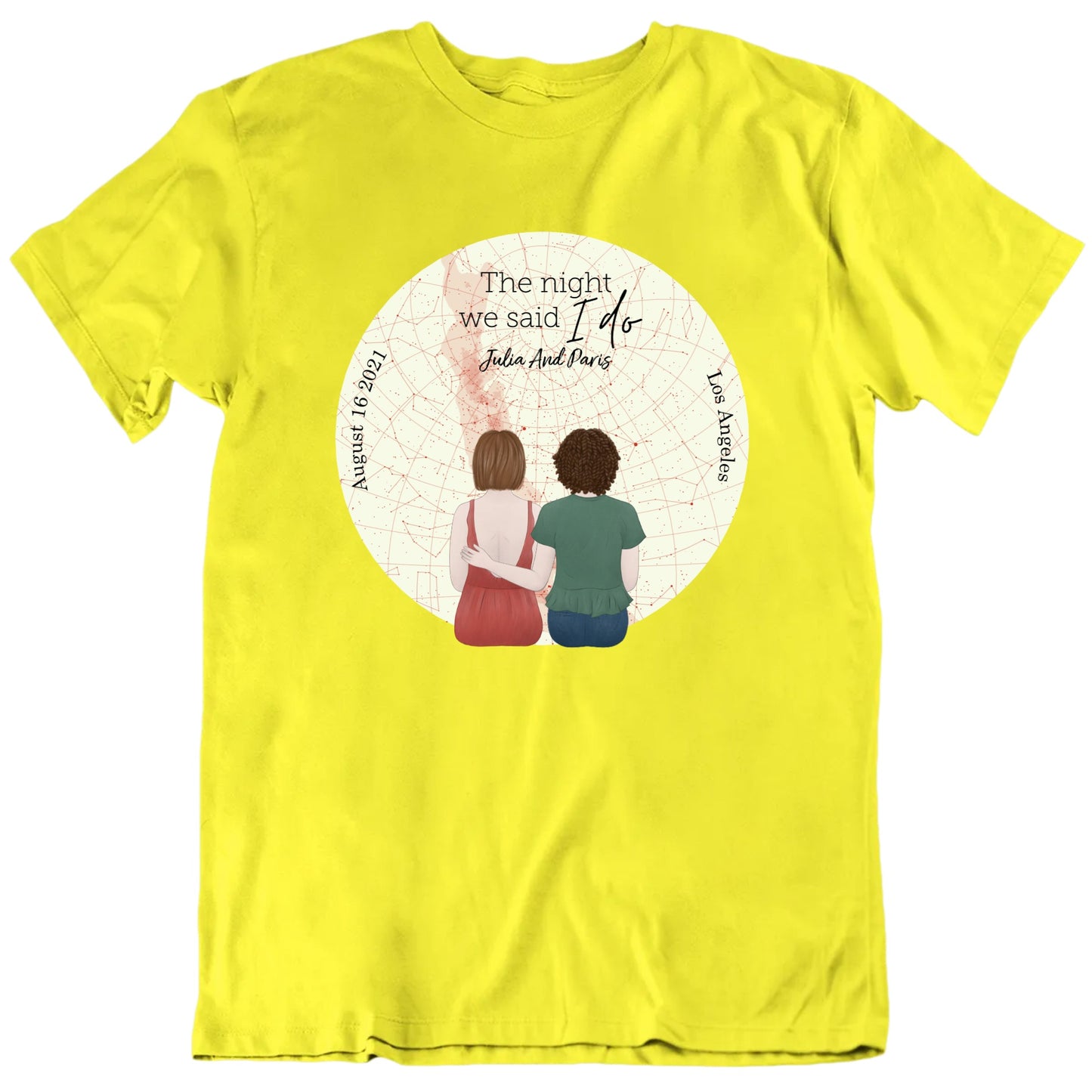 The Night We Said I Do Custom Names Date And Place Starmap T shirt