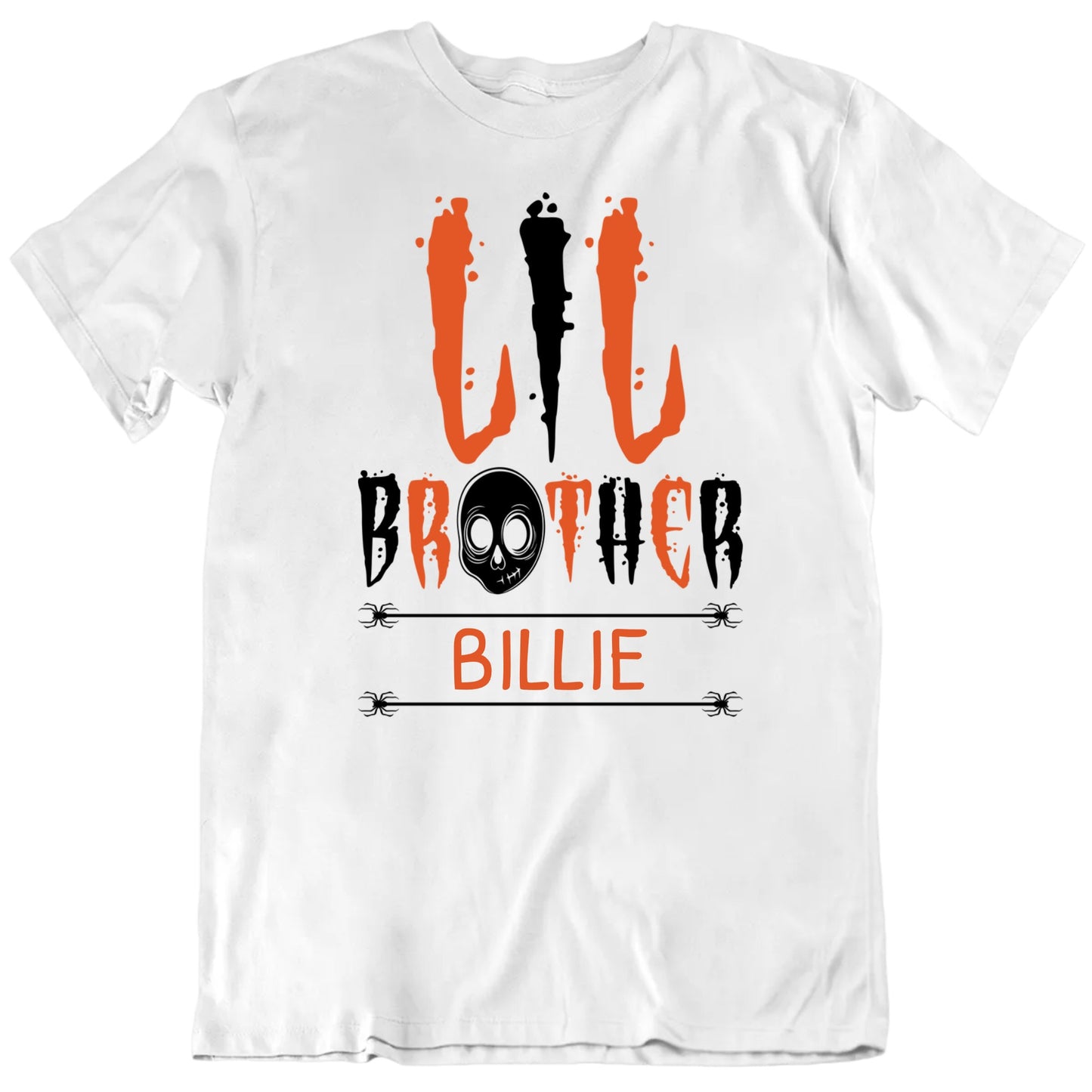 Customizable Lil Brother Custom Name Halloween Personalized Premium Quality Unisex Gift T Shirt