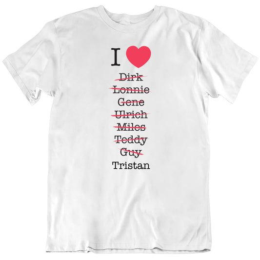 Customizable I Heart Love Changing Names Custom Male Name Valentine's Day Personalized Premium Quality Unisex Gift T Shirt