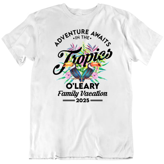 Customizable Adventure Awaits Family Vacation Custom Name Year Premium Quality Personalized Unisex Gift T shirt