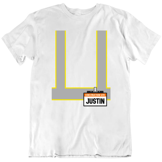 Construction Worker Custom Name Halloween Costume T shirt