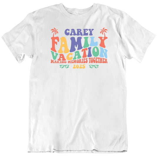 Customizable Family Vacation Custom Name Year 70s Vibe Personalized Premium Quality Unisex Gift T Shirt