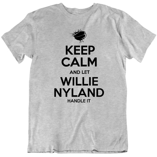 Customizable Keep Calm And Let Him Handle It Custom Hockey Player Name Premium Quality Personalized Unisex Gift T shirt