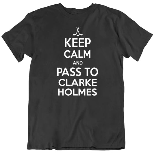 Customizable Keep Calm And Pass To Custom Hockey Player's Name Premium Quality Personalized Unisex Gift T shirt