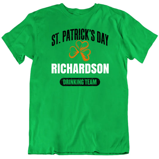 Customizable St. Patrick's Day Drinking Team Custom Last Name Personalized Premium Quality Unisex St Patrick's T Shirt