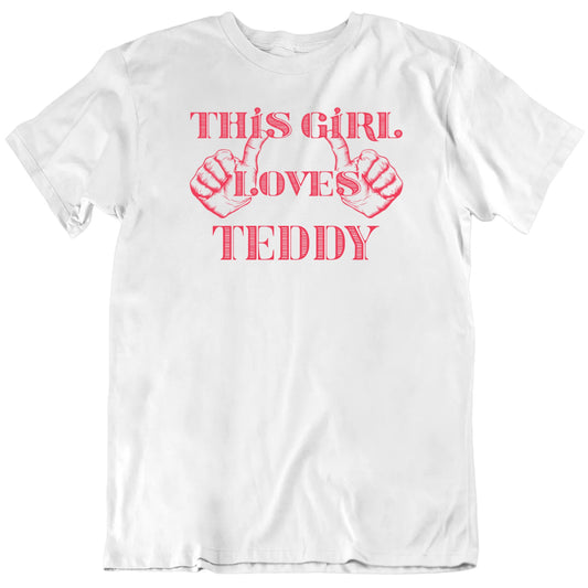 Customizable This Girl Loves Custom Name Personalized Premium Quality Unisex Valentine Gift T Shirt