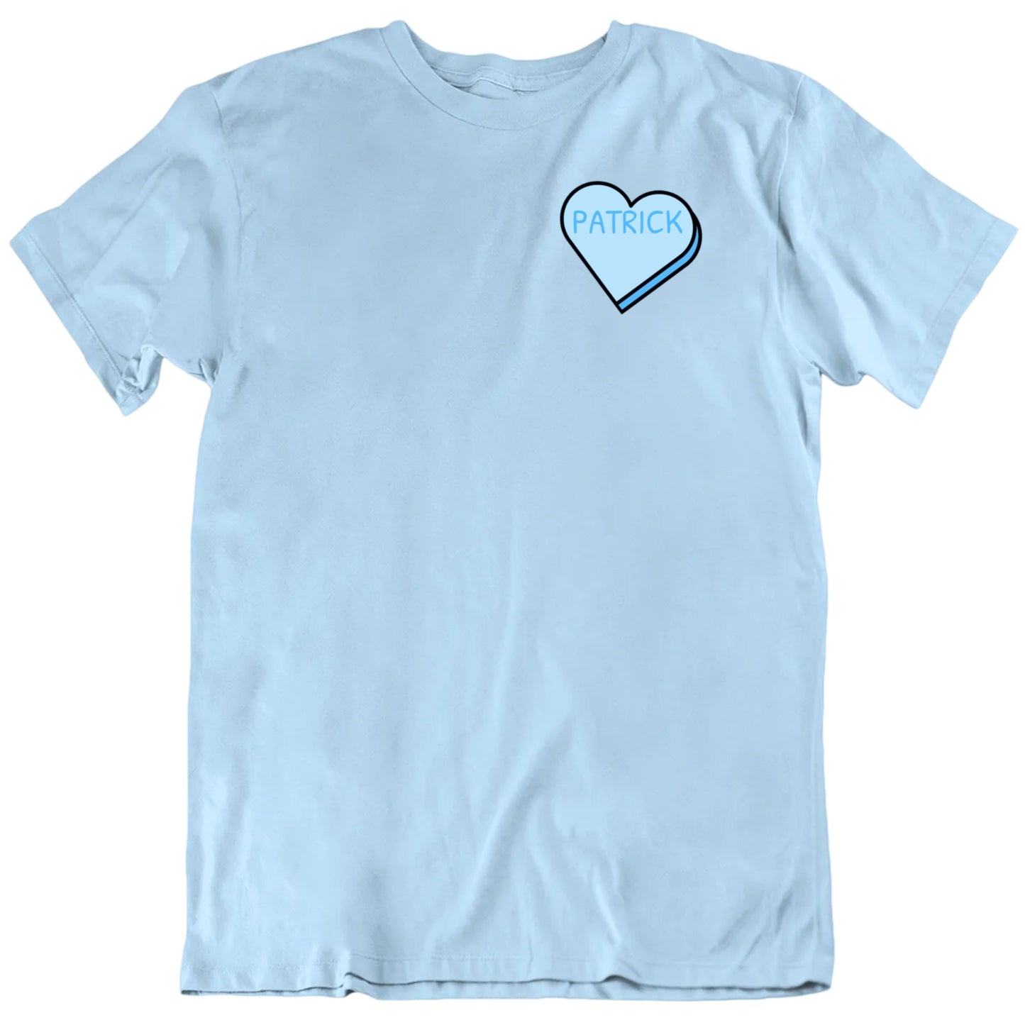 Customizable Blue Candy Heart Custom Name Valentine Personalized Premium Quality Unisex T Shirt