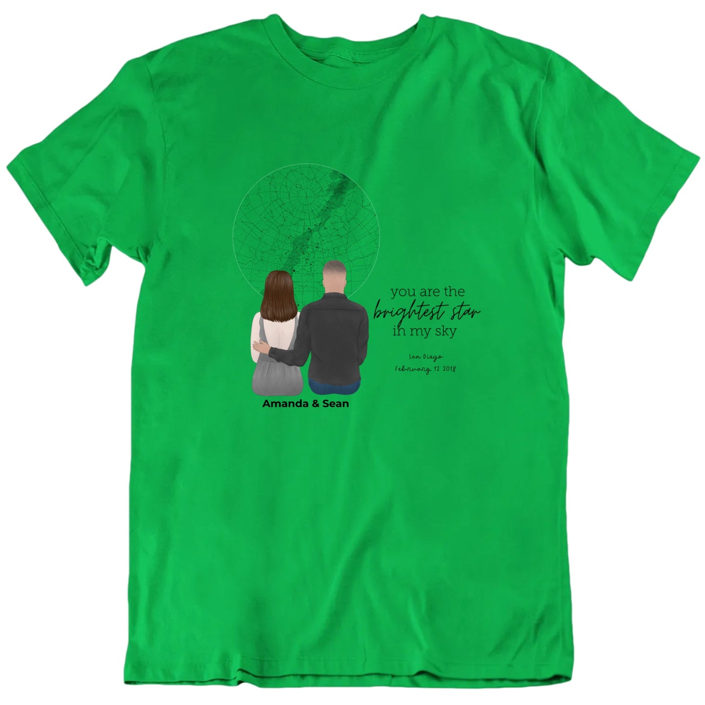 You Are The Brightest Star In My Sky Custom Place Names Date Starmap T shirt