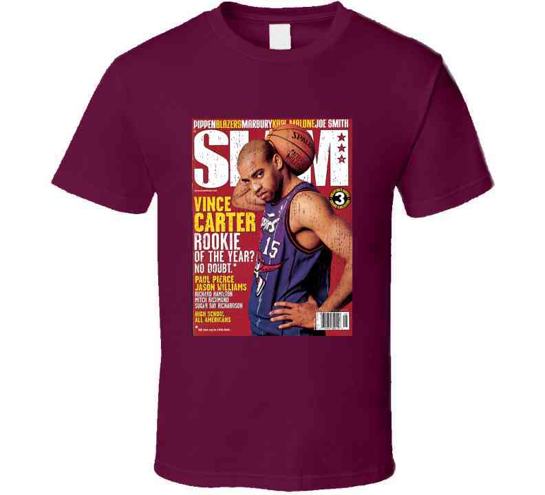 Slam Magazine Issue 35 Vince Carter Popular Basketball Magazine Grunge Look Cool T Shirt