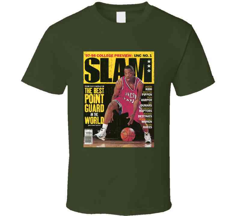 Slam Magazine Issue 22 Rafer Alston Popular Basketball Magazine Grunge Look Cool T Shirt