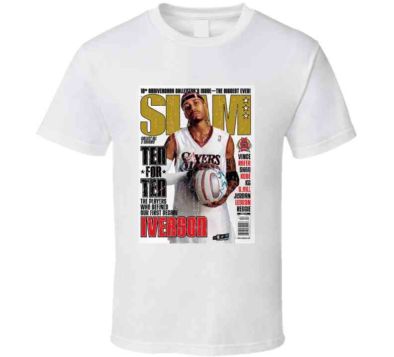 Slam Magazine Issue 77 Allen Iverson Popular Basketball Magazine Grunge Look Cool T Shirt