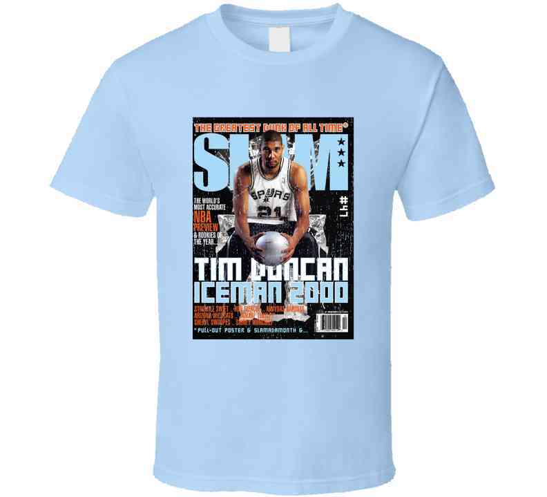 Slam Magazine Issue 47 Tim Duncan Popular Basketball Magazine Grunge Look Cool T Shirt