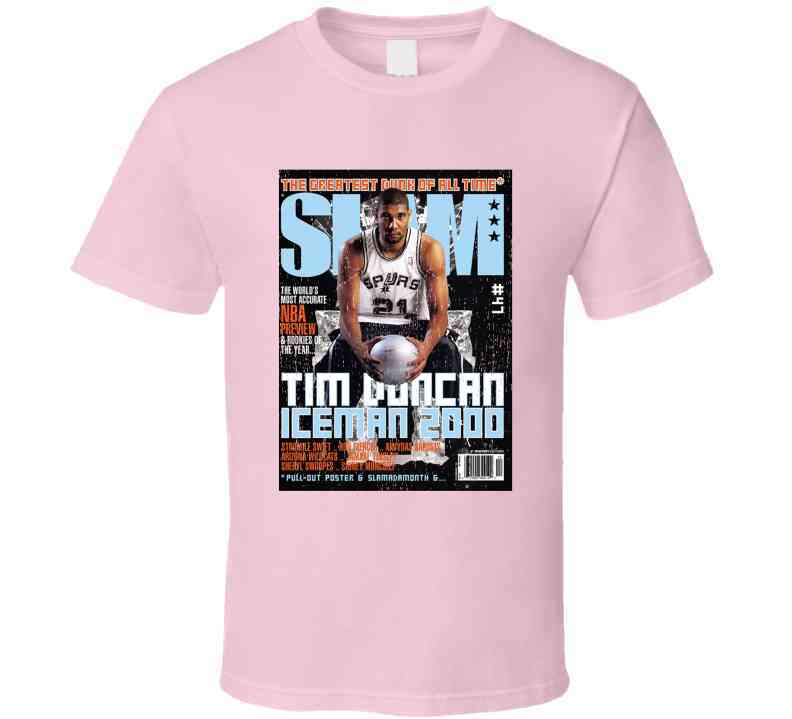 Slam Magazine Issue 47 Tim Duncan Popular Basketball Magazine Grunge Look Cool T Shirt