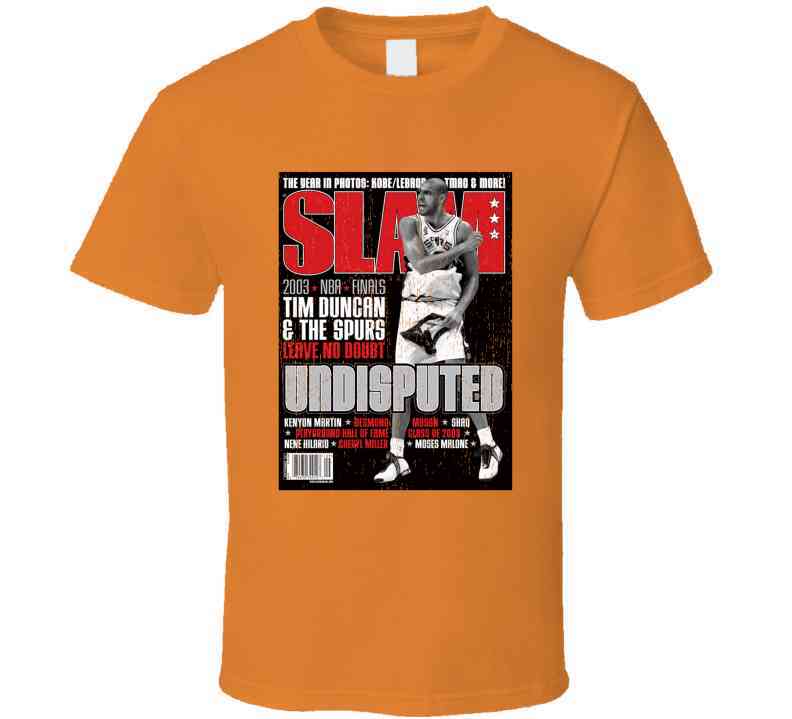 Slam Magazine Issue 72 Tim Duncan Popular Basketball Magazine Grunge Look Cool T Shirt
