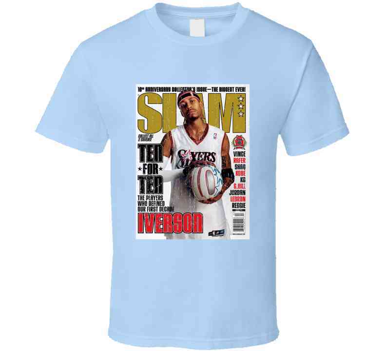 Slam Magazine Issue 77 Allen Iverson Popular Basketball Magazine Grunge Look Cool T Shirt