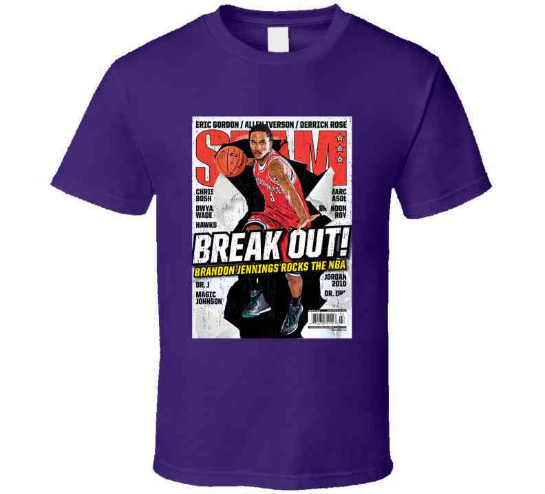Slam Magazine Issue 135 Brandon Jennings Popular Basketball Magazine Grunge Look Cool T Shirt