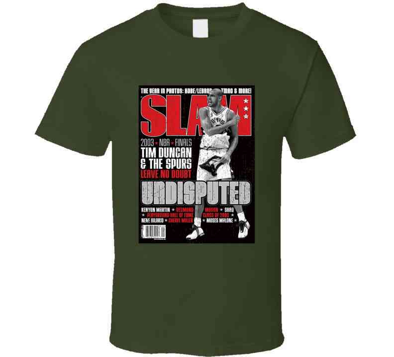 Slam Magazine Issue 72 Tim Duncan Popular Basketball Magazine Grunge Look Cool T Shirt