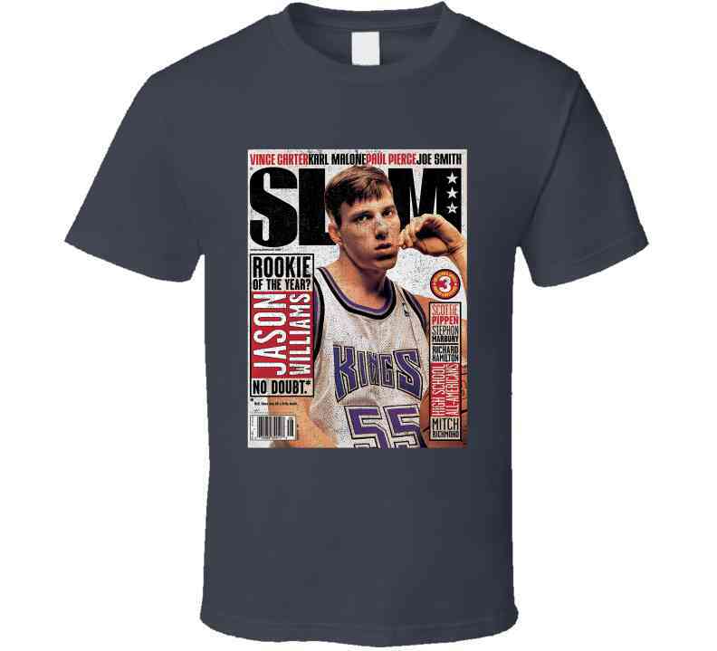 Jason Williams Slam Magazine Cover August 1999 Sacarmento Basketball Fan Cool T Shirt