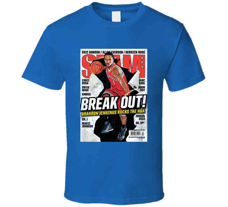 Slam Magazine Issue 135 Brandon Jennings Popular Basketball Magazine Grunge Look Cool T Shirt