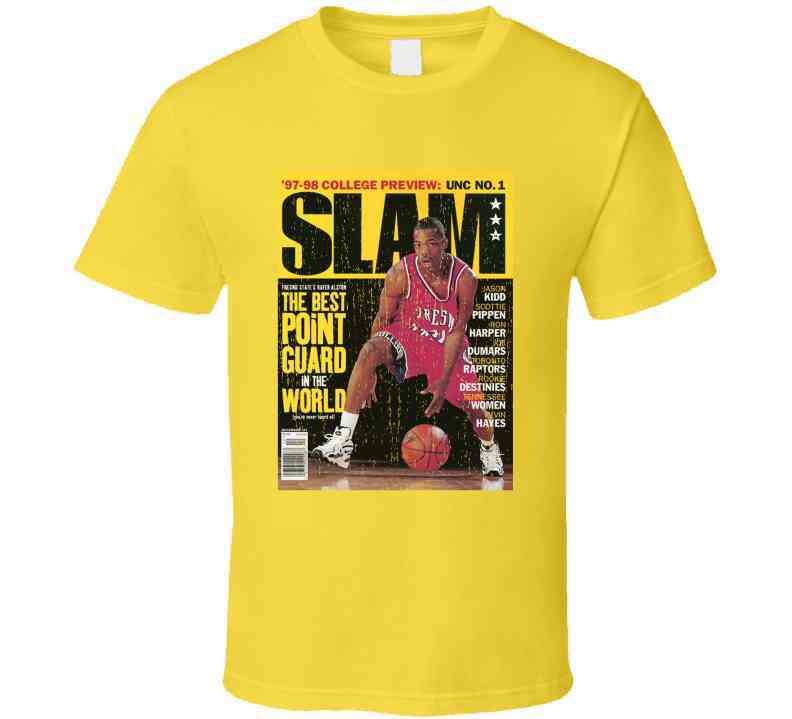Slam Magazine Issue 22 Rafer Alston Popular Basketball Magazine Grunge Look Cool T Shirt