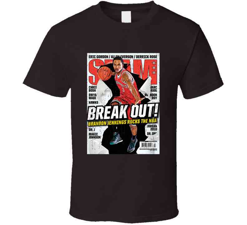 Slam Magazine Issue 135 Brandon Jennings Popular Basketball Magazine Grunge Look Cool T Shirt