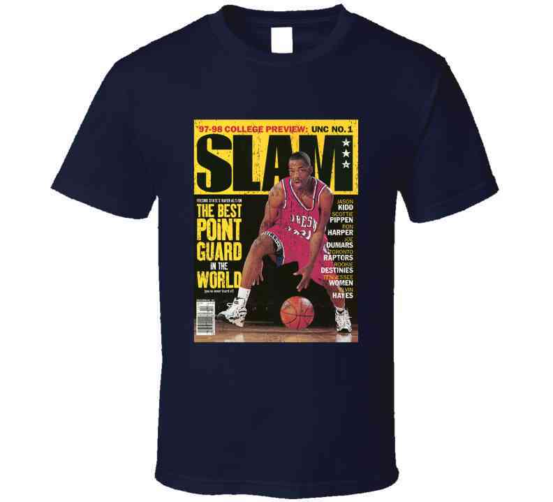 Slam Magazine Issue 22 Rafer Alston Popular Basketball Magazine Grunge Look Cool T Shirt