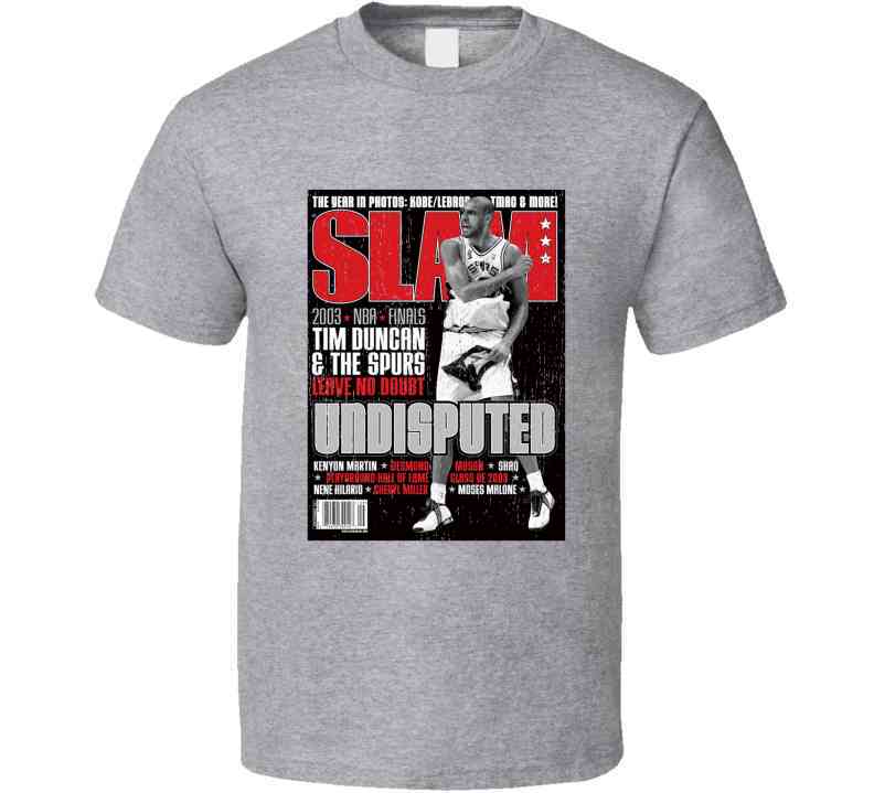 Slam Magazine Issue 72 Tim Duncan Popular Basketball Magazine Grunge Look Cool T Shirt