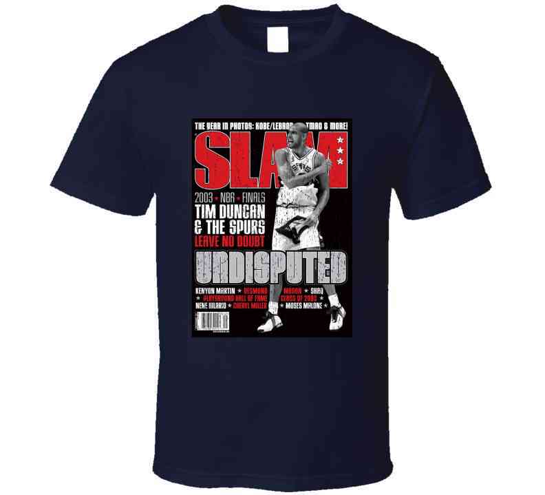 Slam Magazine Issue 72 Tim Duncan Popular Basketball Magazine Grunge Look Cool T Shirt