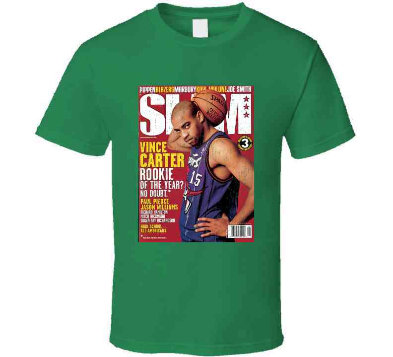 Slam Magazine Issue 35 Vince Carter Popular Basketball Magazine Grunge Look Cool T Shirt