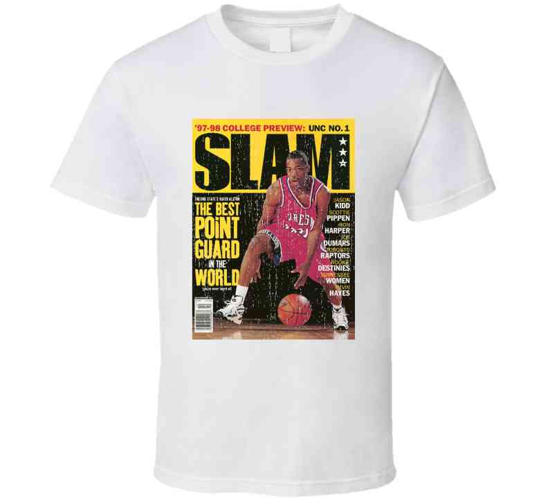 Slam Magazine Issue 22 Rafer Alston Popular Basketball Magazine Grunge Look Cool T Shirt