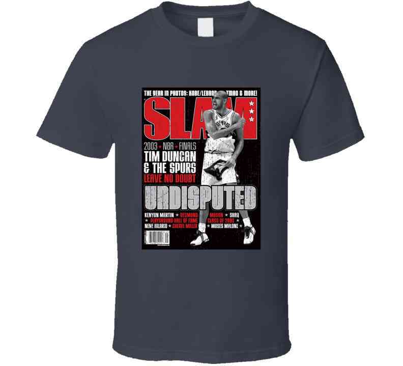 Slam Magazine Issue 72 Tim Duncan Popular Basketball Magazine Grunge Look Cool T Shirt