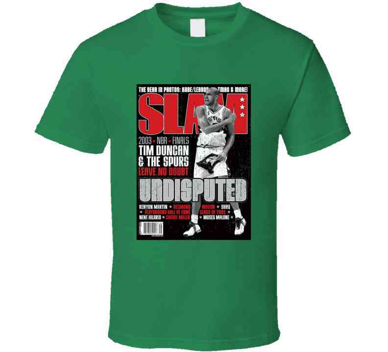 Slam Magazine Issue 72 Tim Duncan Popular Basketball Magazine Grunge Look Cool T Shirt