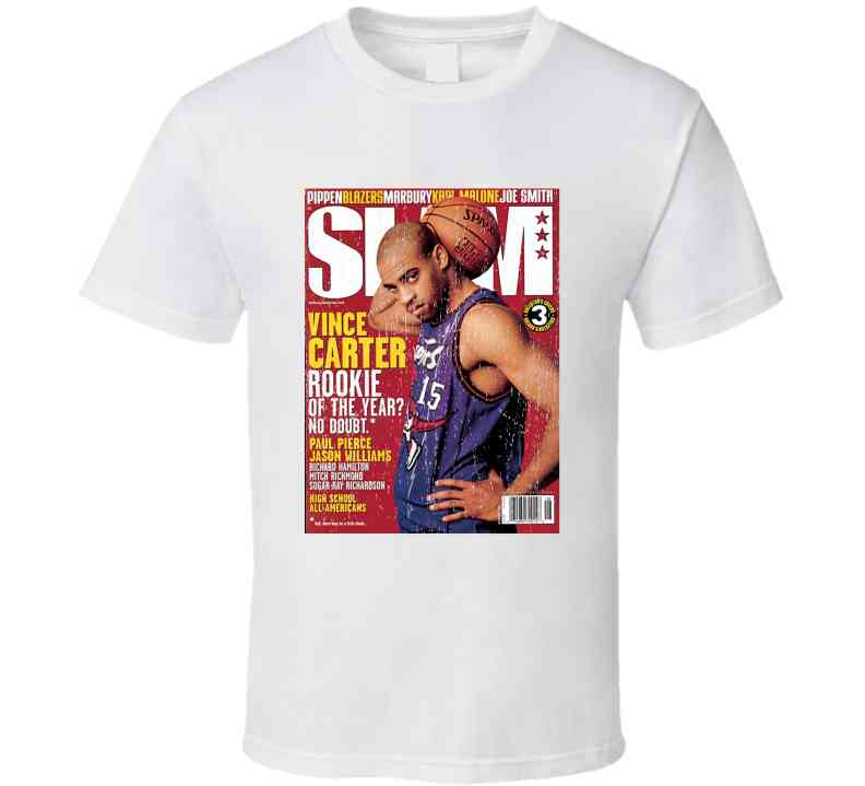Slam Magazine Issue 35 Vince Carter Popular Basketball Magazine Grunge Look Cool T Shirt