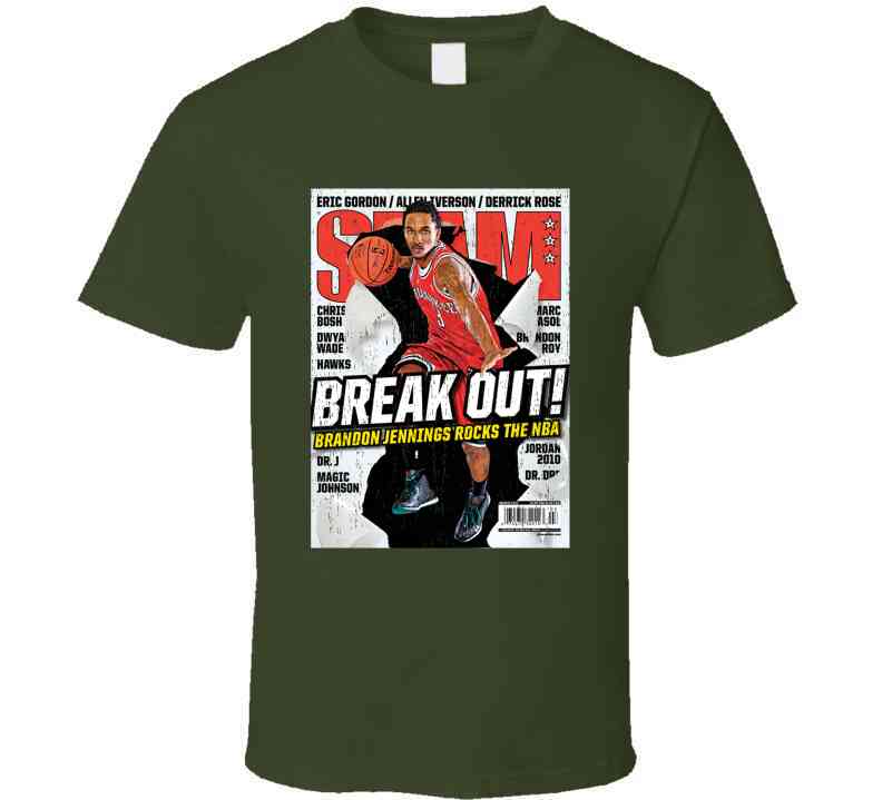 Slam Magazine Issue 135 Brandon Jennings Popular Basketball Magazine Grunge Look Cool T Shirt