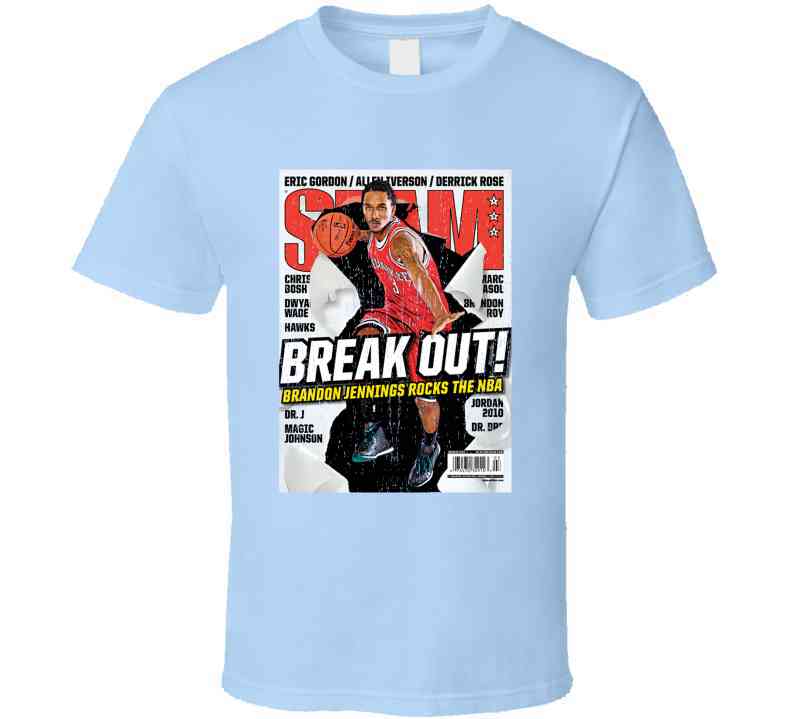 Slam Magazine Issue 135 Brandon Jennings Popular Basketball Magazine Grunge Look Cool T Shirt