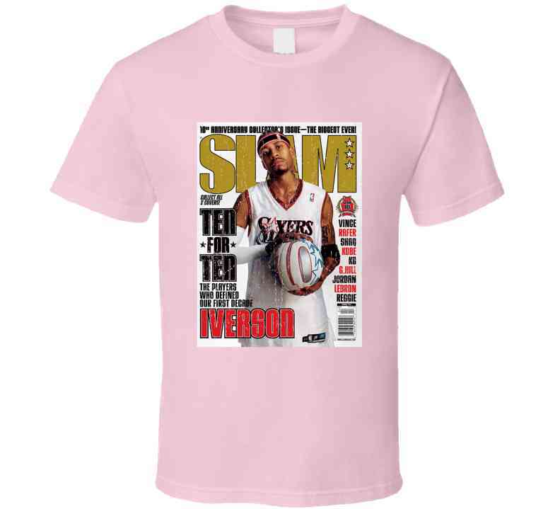 Slam Magazine Issue 77 Allen Iverson Popular Basketball Magazine Grunge Look Cool T Shirt