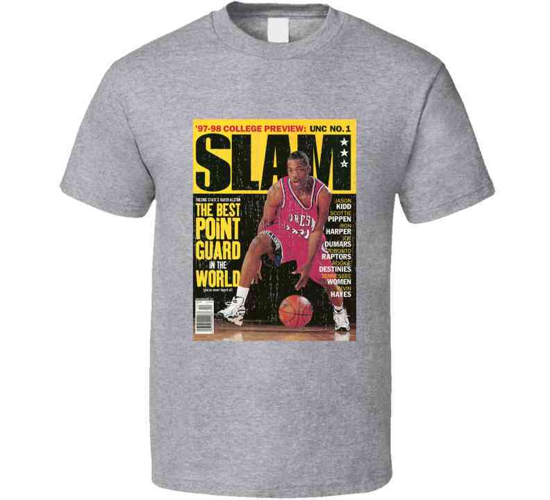 Slam Magazine Issue 22 Rafer Alston Popular Basketball Magazine Grunge Look Cool T Shirt