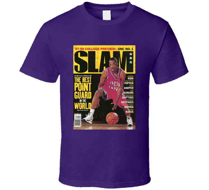 Slam Magazine Issue 22 Rafer Alston Popular Basketball Magazine Grunge Look Cool T Shirt