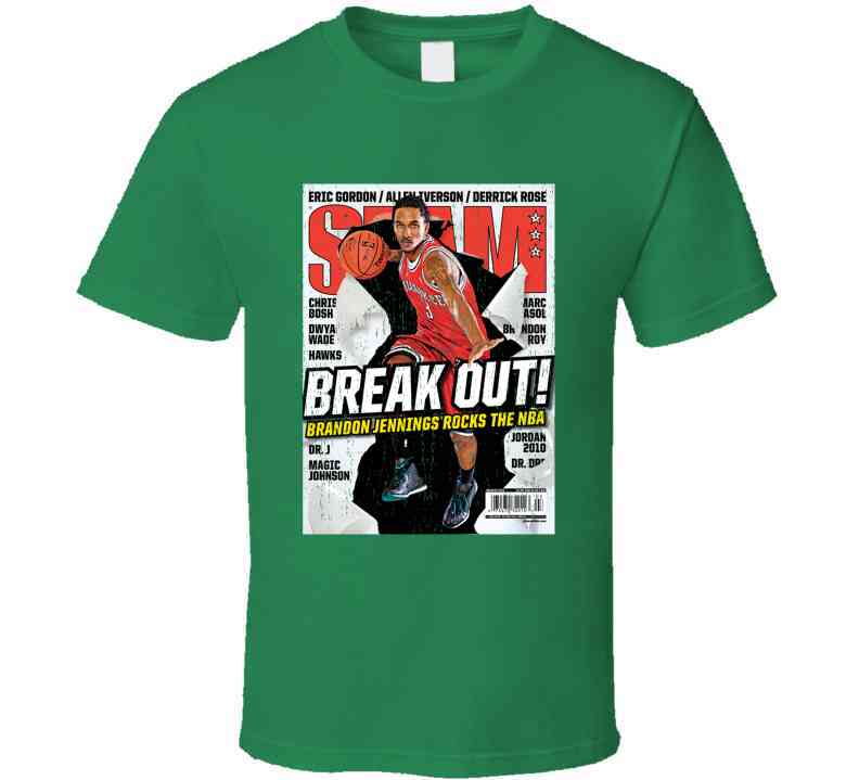Slam Magazine Issue 135 Brandon Jennings Popular Basketball Magazine Grunge Look Cool T Shirt