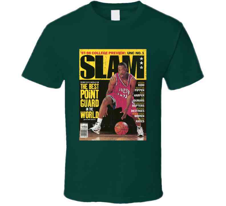 Slam Magazine Issue 22 Rafer Alston Popular Basketball Magazine Grunge Look Cool T Shirt