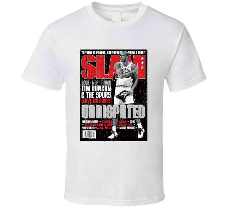 Slam Magazine Issue 72 Tim Duncan Popular Basketball Magazine Grunge Look Cool T Shirt