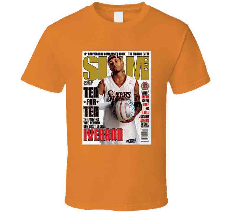 Slam Magazine Issue 77 Allen Iverson Popular Basketball Magazine Grunge Look Cool T Shirt