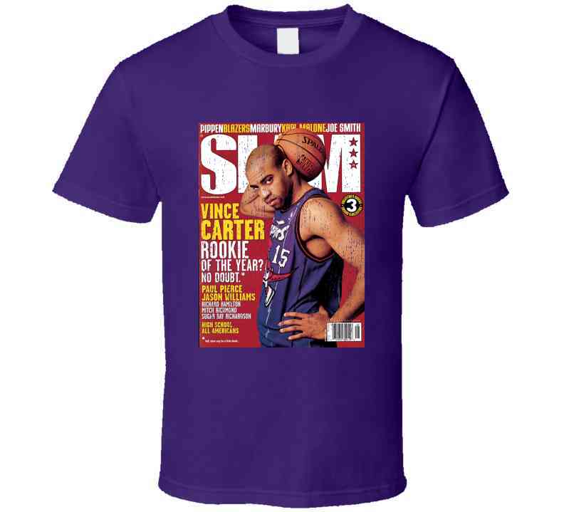 Slam Magazine Issue 35 Vince Carter Popular Basketball Magazine Grunge Look Cool T Shirt