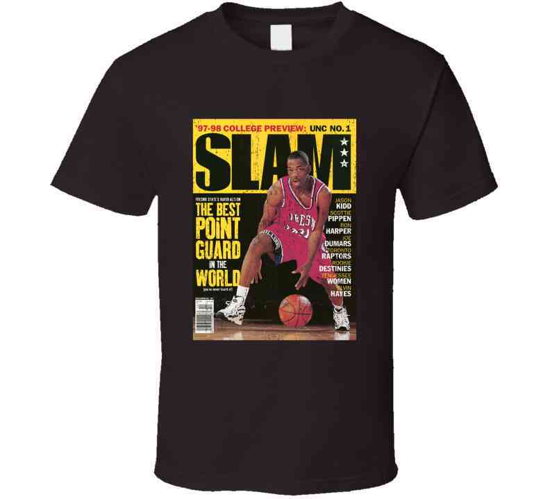 Slam Magazine Issue 22 Rafer Alston Popular Basketball Magazine Grunge Look Cool T Shirt