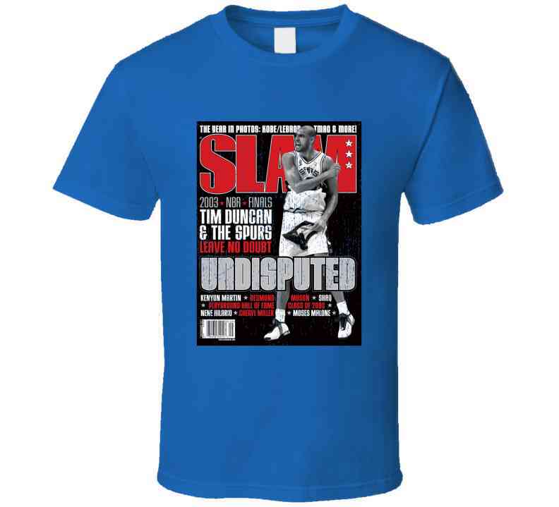 Slam Magazine Issue 72 Tim Duncan Popular Basketball Magazine Grunge Look Cool T Shirt
